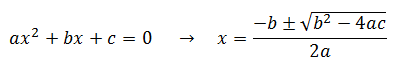 Quadratic equation general formula