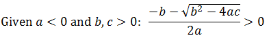 Quadratic equation sign constraints