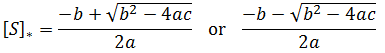 Quadratic equation solutions