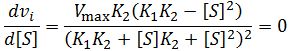 Velocity derivative for substrate inhibition
