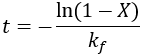 Reaction completion time calculation for first order irreversible reactions