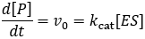 Rate of product formation depends on turnover number (kcat)