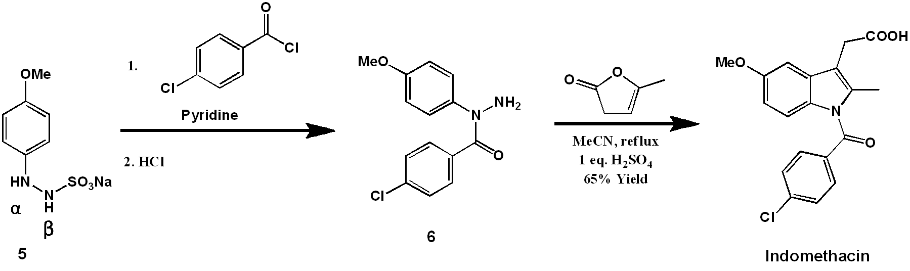 Efficient indomethacin synthetic pathway