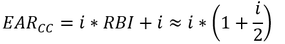 Effective annual interest rate of continous compounding from relative bonus interest