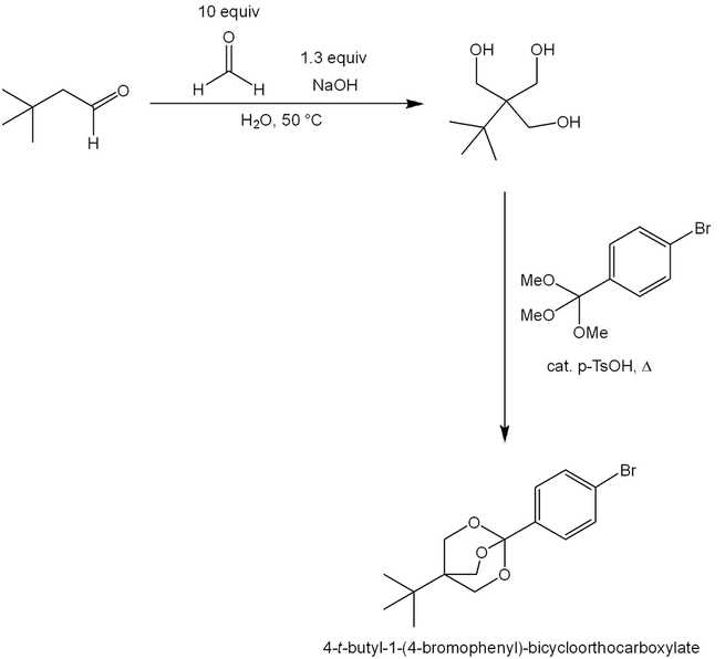 4-t-butyl-1-(4-bromophenyl)-bicycloorthocarboxylate synthesis